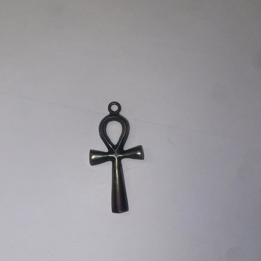 Vintage massive 925 sterling silver ANKH Life cross pendant